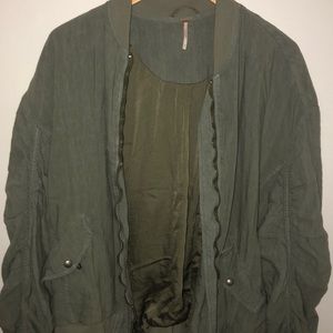 Army green free people jacket